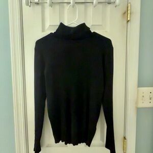 Calvin Klein Ribbed Black Turtleneck